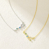 S925 Sterling Silver Twelve Constellation Zircon Necklace For Women - Zambeel