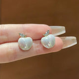 Silver Nail Decoration Inlaid Rhinestone Pearl Creative Earrings - Zambeel