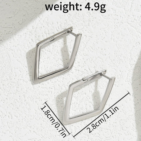 Simple Geometric Quadrilateral Design Earrings - Zambeel