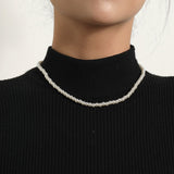 Simple Graceful Bright Pearl Necklace Women - Zambeel