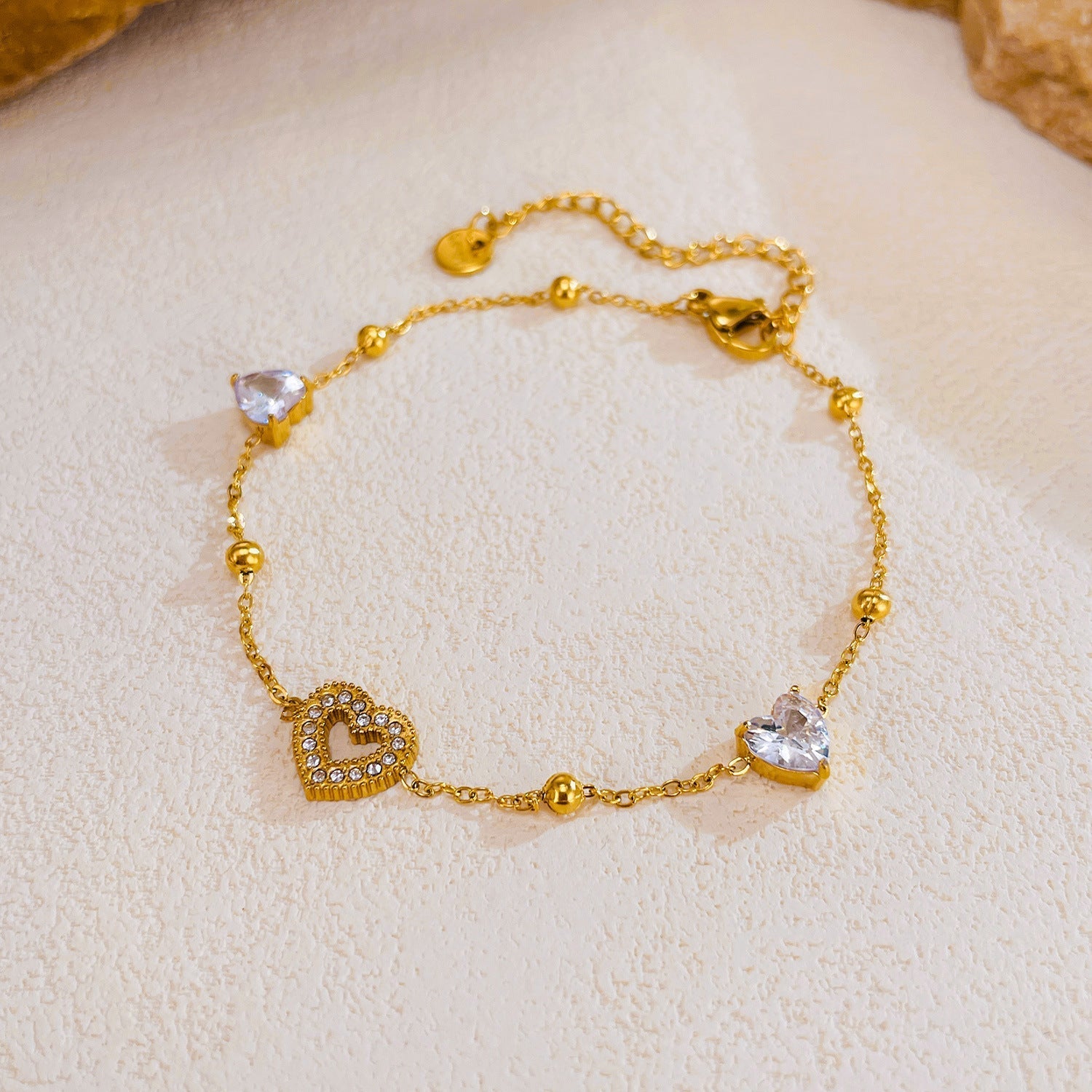 Simple Niche Bracelet Female Titanium Steel Gold Plated - Zambeel