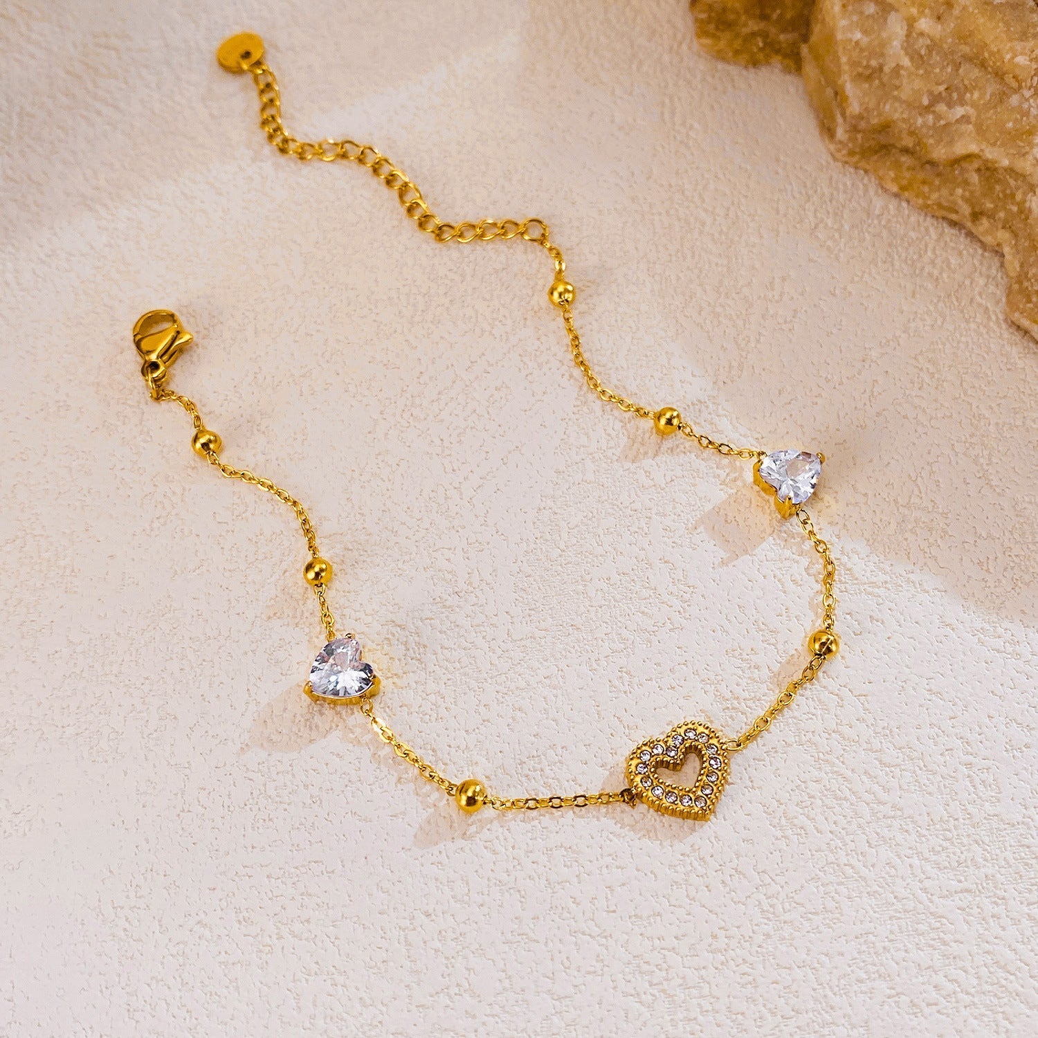 Simple Niche Bracelet Female Titanium Steel Gold Plated - Zambeel