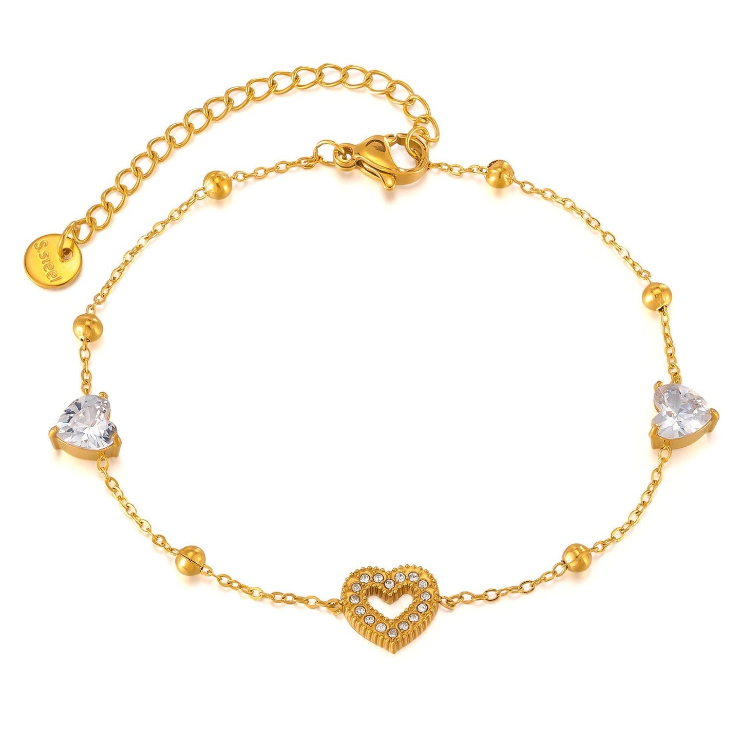 Simple Niche Bracelet Female Titanium Steel Gold Plated - Zambeel