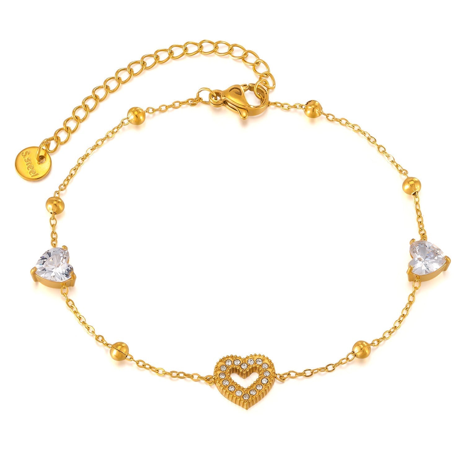 Simple Niche Bracelet Female Titanium Steel Gold Plated - Zambeel