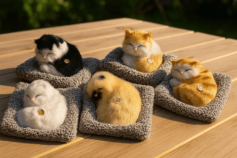 Sleeping Cat Plush Toy with Sound - Zambeel