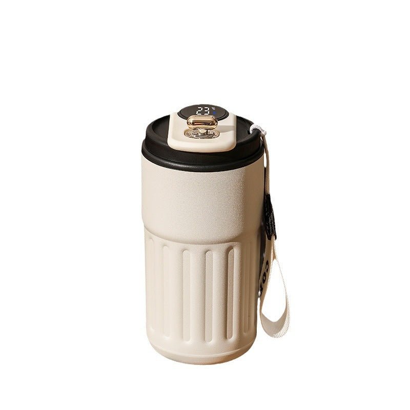 Smart Digital Thermal Bottle Portable Coffee Mug Stainless Steel Water Bottle In - Car Insulated Cup Keep Cold Vacuum Flasks 450ml - Zambeel