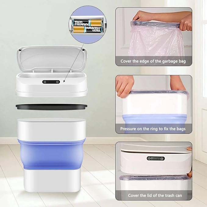 Smart Sensor Folding Infrared Trash Can - Zambeel