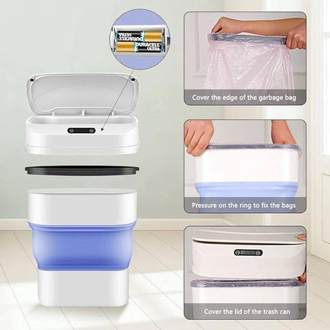 Smart Sensor Folding Infrared Trash Can - Zambeel