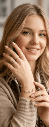 Square Crystal Link Adjustable Bracelet - Zambeel