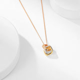 Square Three - color Ring Necklace Interlocking Clavicle Chain - Zambeel