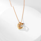 Square Three - color Ring Necklace Interlocking Clavicle Chain - Zambeel