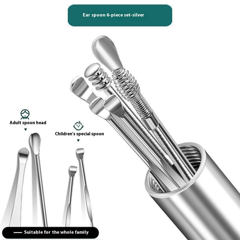 Stainless Steel Ear Pick Set with Keychain Case - Zambeel