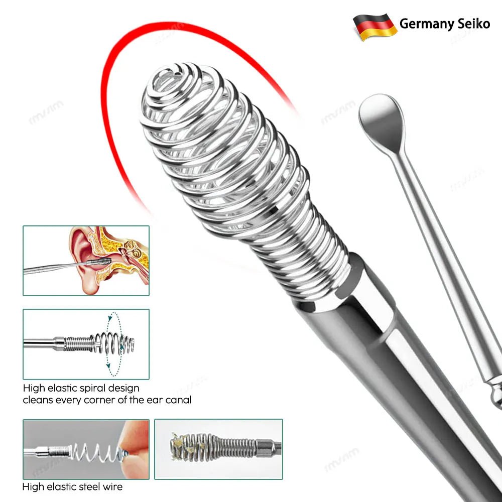 Stainless Steel Ear Pick Set with Keychain Case - Zambeel