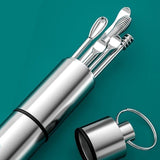 Stainless Steel Ear Pick Set with Keychain Case - Zambeel