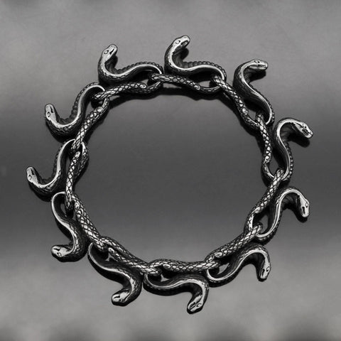 Stainless Steel Men's Bracelet Snake Head - Zambeel