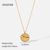 Stainless Steel Necklace 18K Gold Eight Eight - pointed Stars Coins - Zambeel