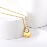 Stainless Steel Necklace Fashionable Golden Love Heart - Zambeel