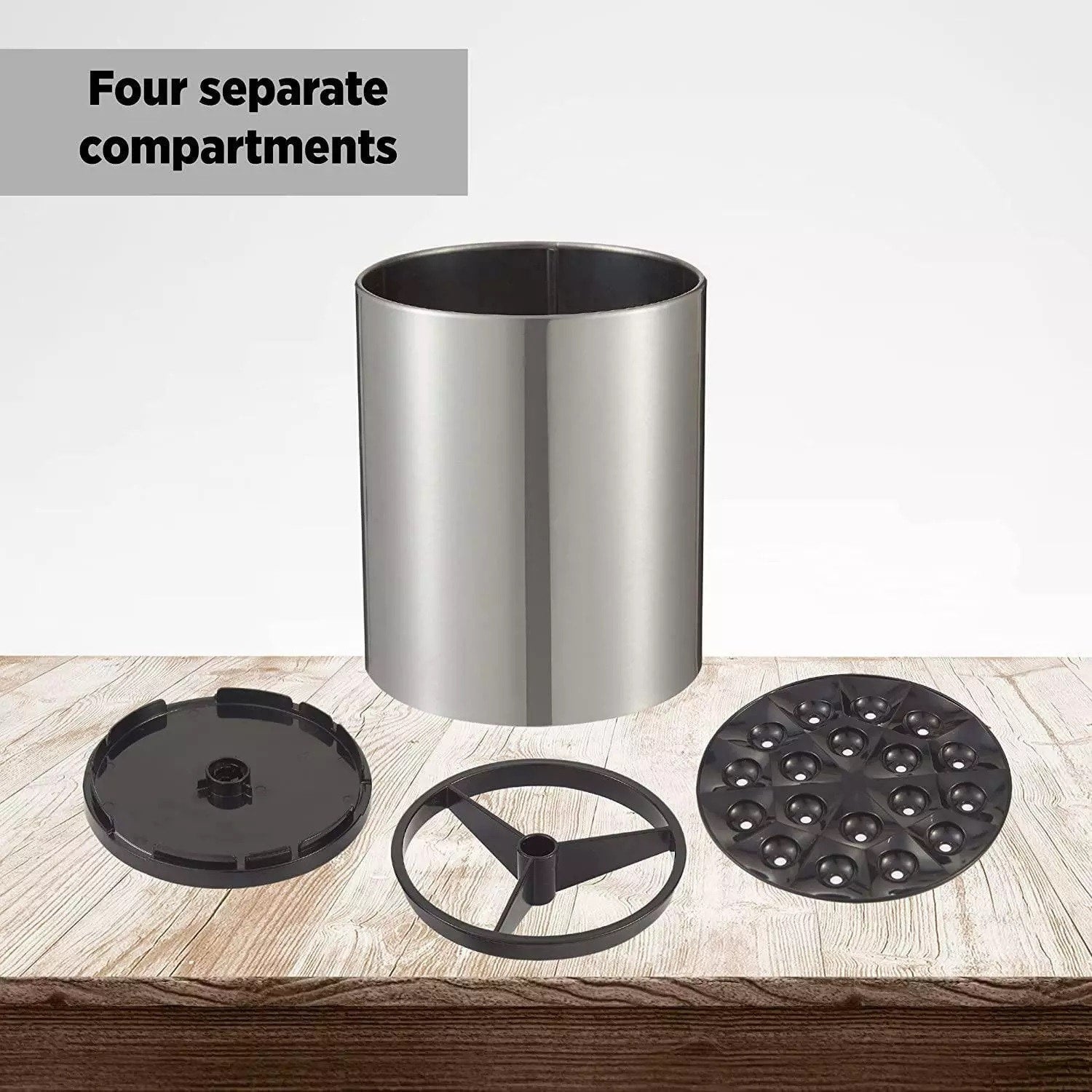 Stainless Steel Rotating Storage Bucket - Zambeel