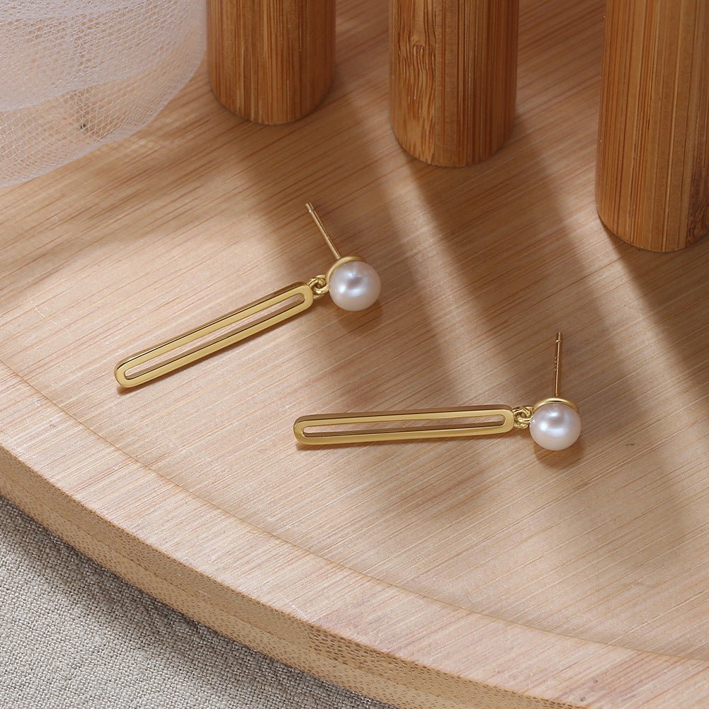 Sterling Silver Earrings Natural Baroque Pearl - Zambeel