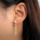 Sterling Silver Earrings Natural Baroque Pearl - Zambeel