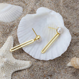 Sterling Silver Earrings Natural Baroque Pearl - Zambeel