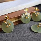 Sterling Silver Gold Plated Hotian Jade Pendant Necklace - Zambeel