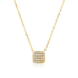 Sterling Silver Square Stone Full - shop Pendant Necklace - Zambeel
