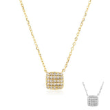 Sterling Silver Square Stone Full - shop Pendant Necklace - Zambeel