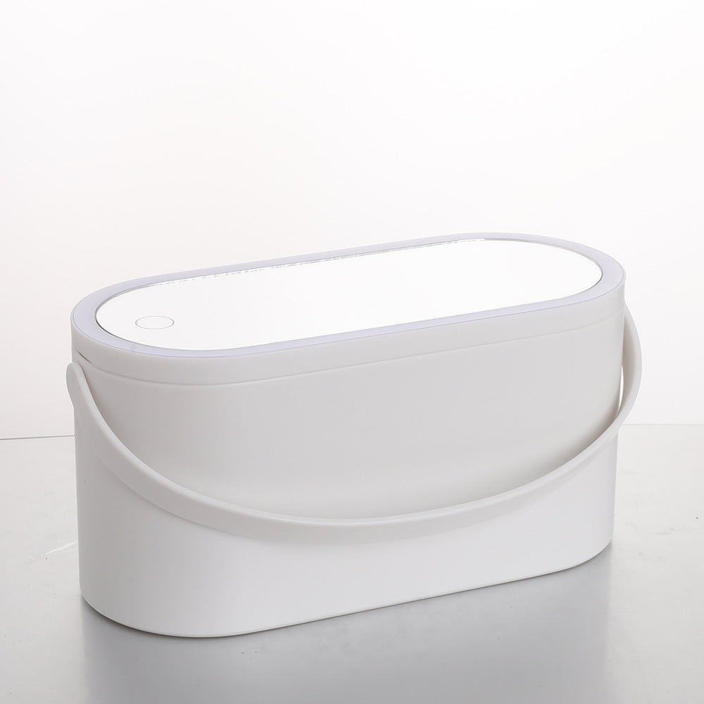 Storage Box LED Makeup Mirror Portable Portable Travel Makeup Organizer Carrying Box With Mirror LED - Zambeel
