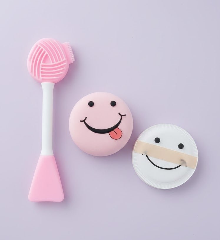 Sweet Beauty - 3 - in - 1 Silicone Gel Face Cleaning Makeup Puff Set - Zambeel