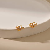 Sweet Tridimensional Peach Heart Stud Earring - Zambeel