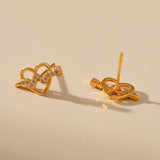Sweet Tridimensional Peach Heart Stud Earring - Zambeel
