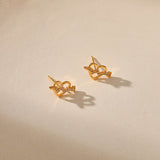 Sweet Tridimensional Peach Heart Stud Earring - Zambeel