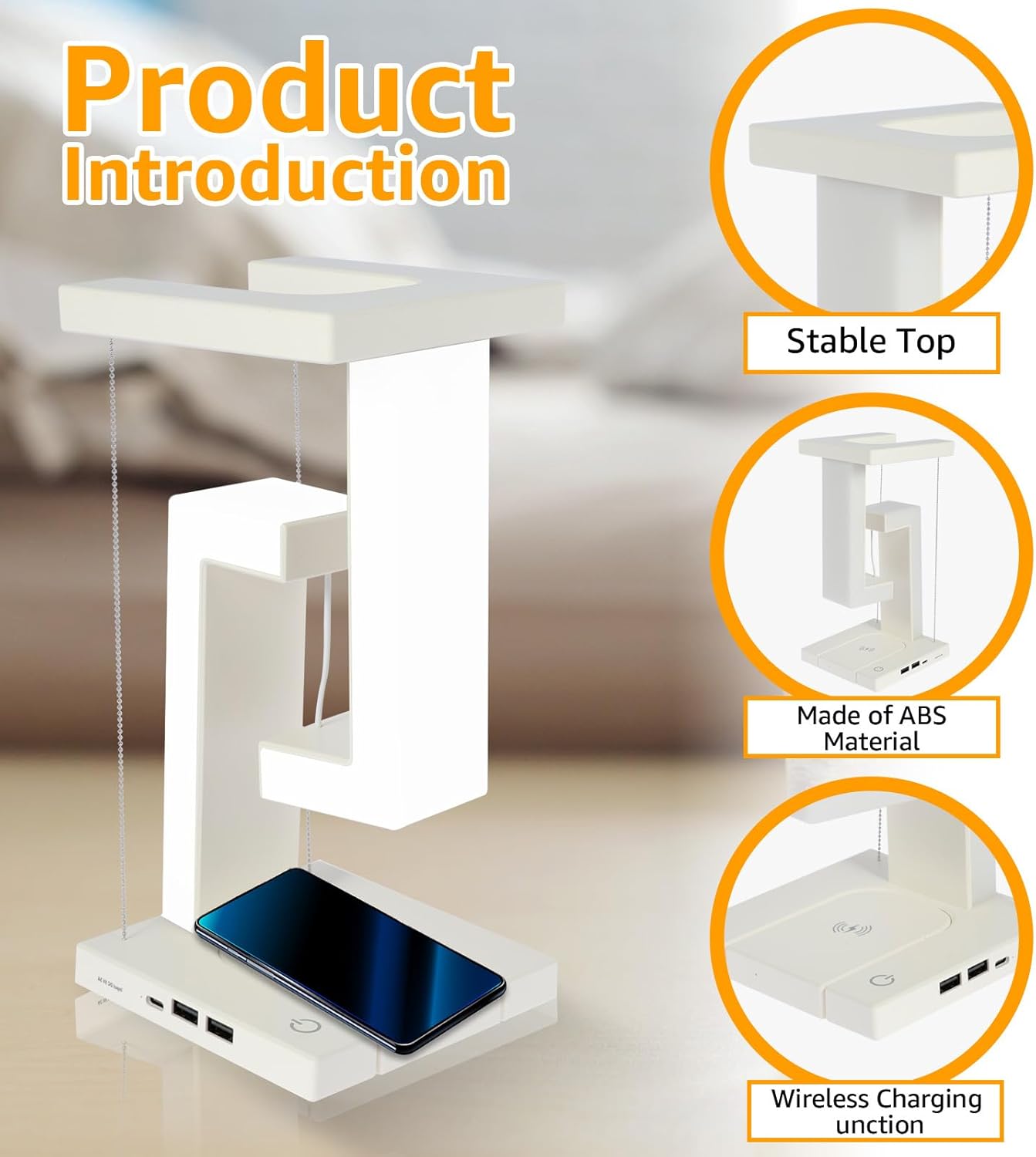 Tensegrity Smart LED Desk Lamp with Wireless Charge - Zambeel