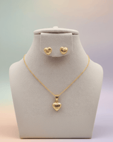 Textured Heart Pendant Set - Zambeel