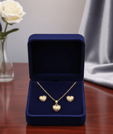 Textured Heart Pendant Set - Zambeel