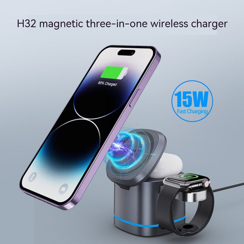 Three - in - one Folding Magnetic Wireless Fast Charging Charger - Zambeel