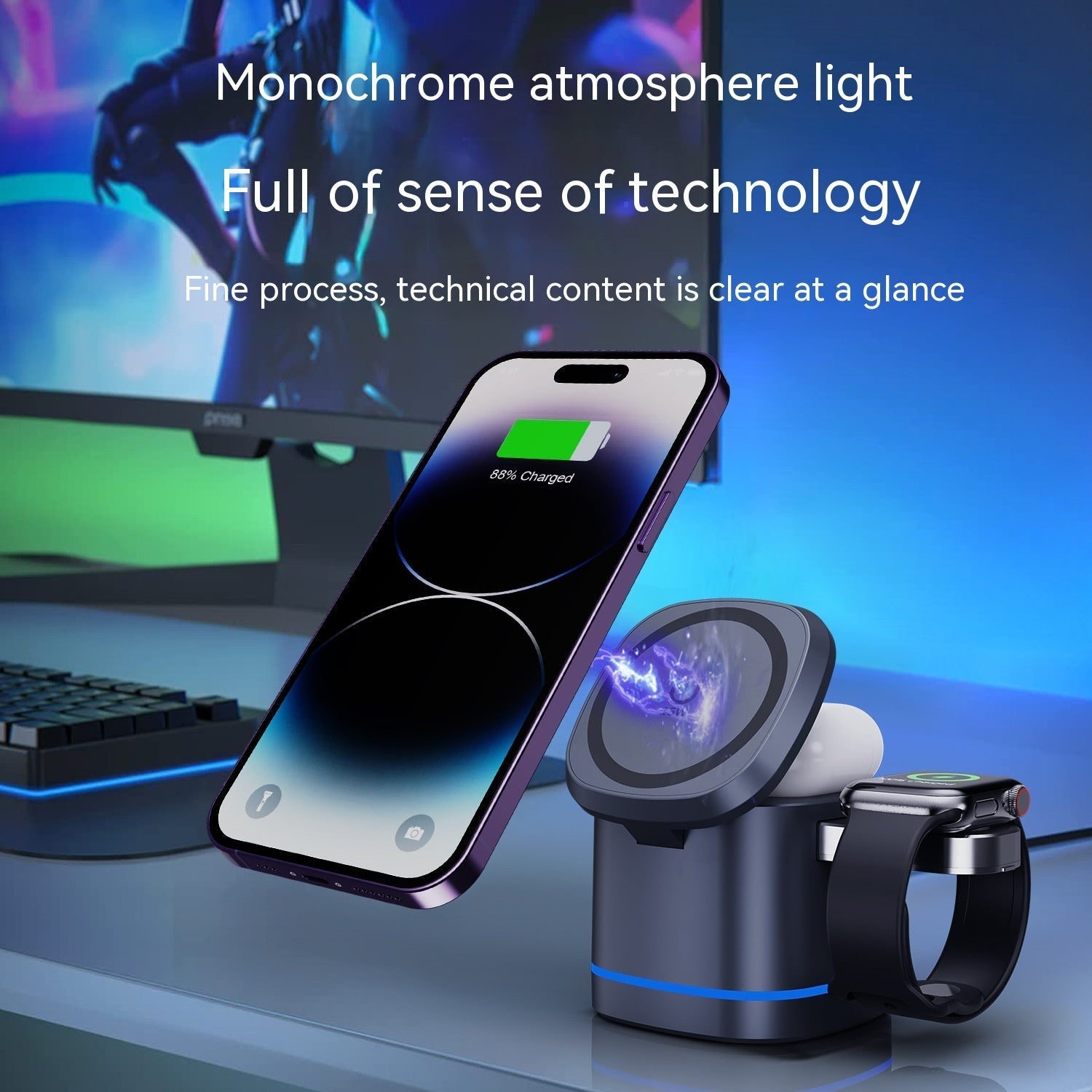 Three - in - one Folding Magnetic Wireless Fast Charging Charger - Zambeel