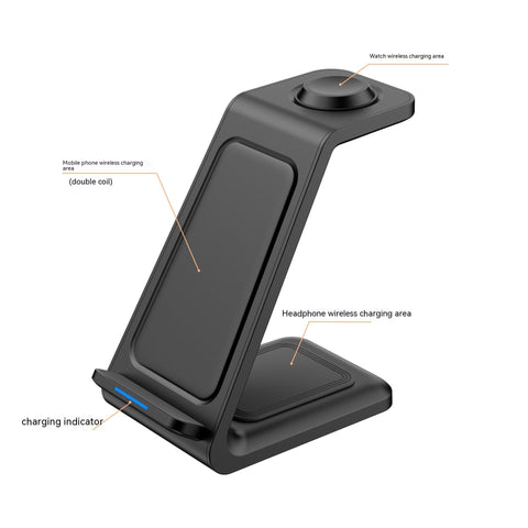 Three - in - one Wireless Charger Fast Charging Desktop Vertical - Zambeel