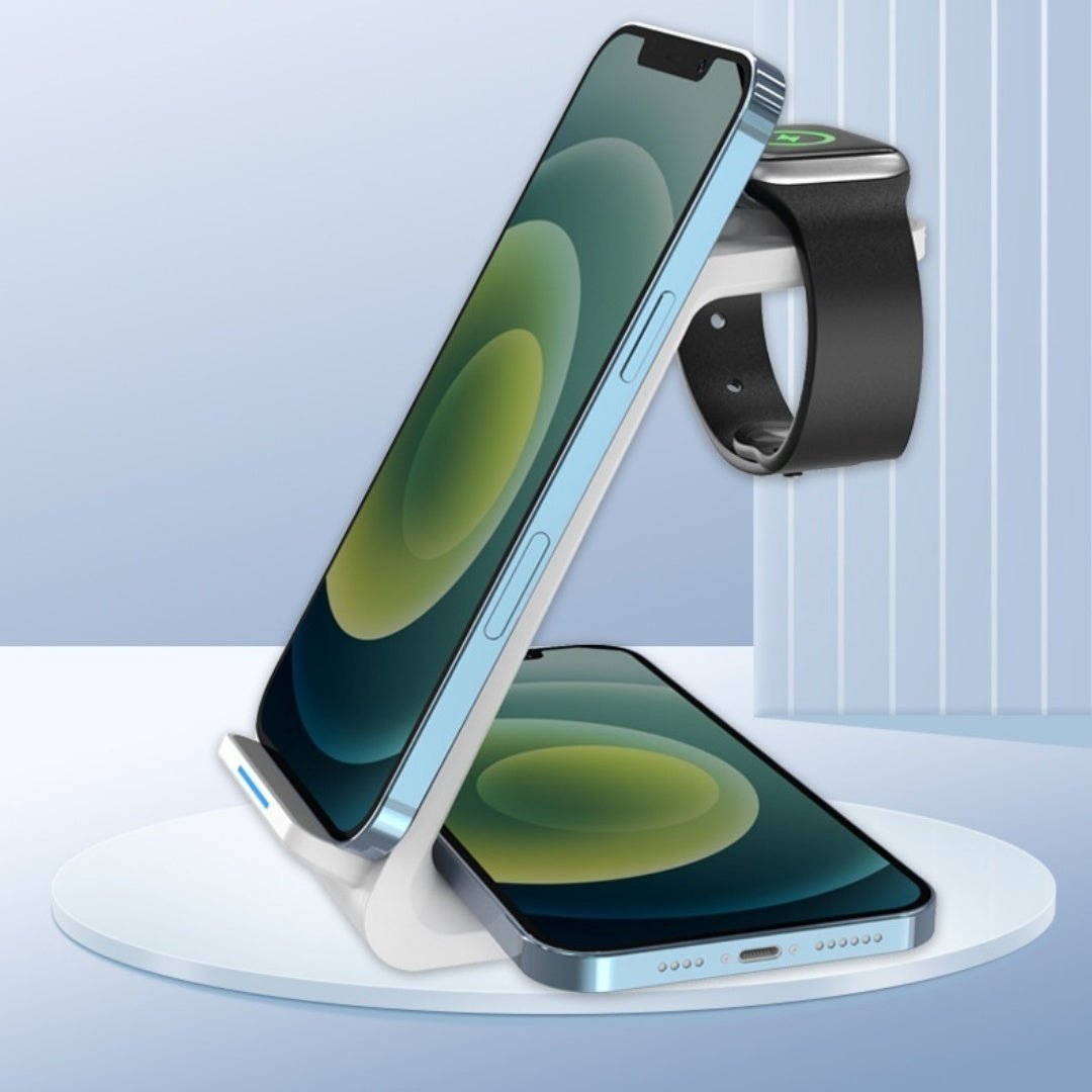 Three - in - one Wireless Charger Fast Charging Desktop Vertical - Zambeel