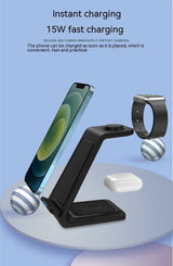 Three - in - one Wireless Charger Fast Charging Desktop Vertical - Zambeel