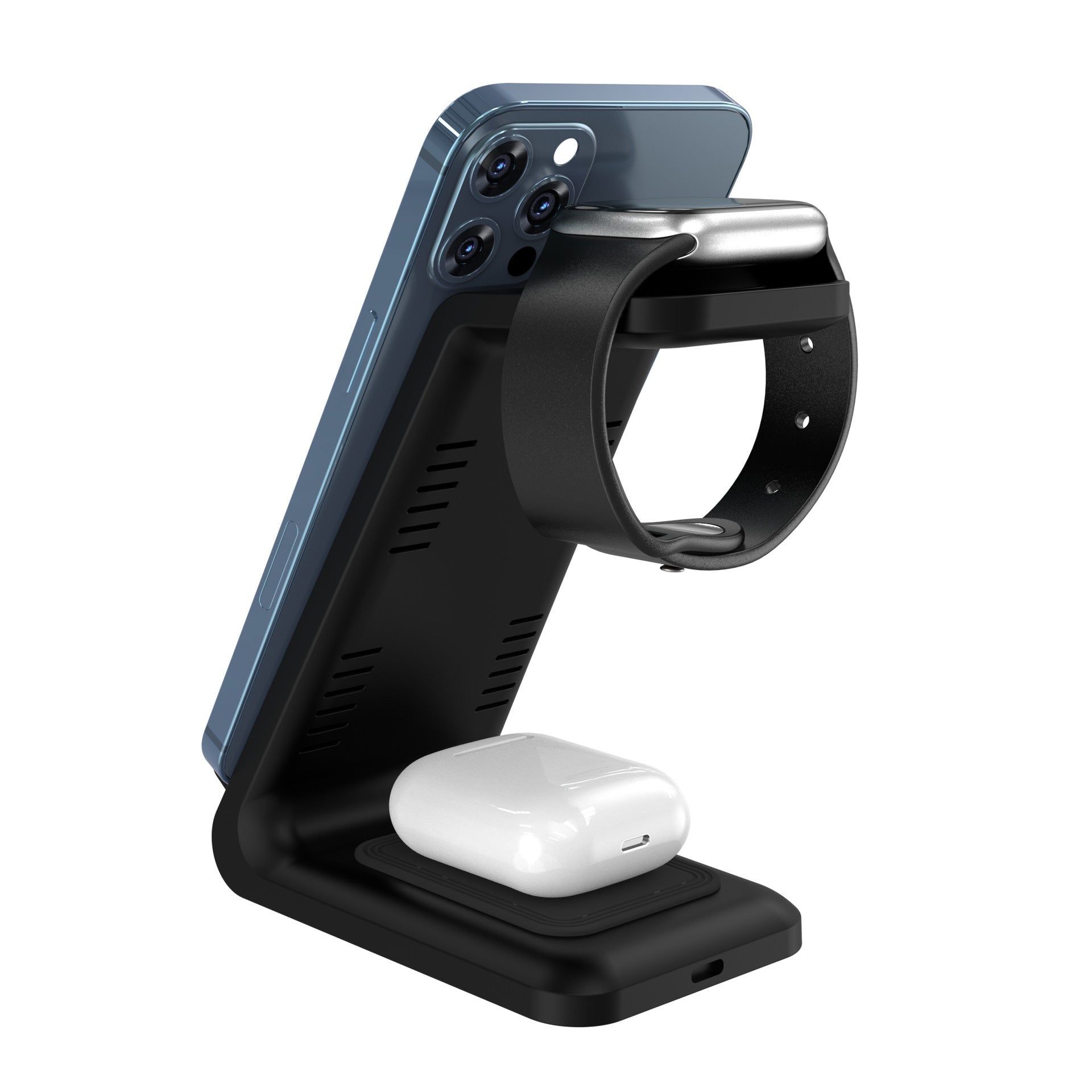Three - in - one Wireless Charger Fast Charging Desktop Vertical - Zambeel