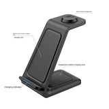 Three - in - one Wireless Charger Fast Charging Desktop Vertical - Zambeel