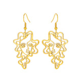 Titanium Steel Retro Ethnic Style Wave Girl Earrings - Zambeel