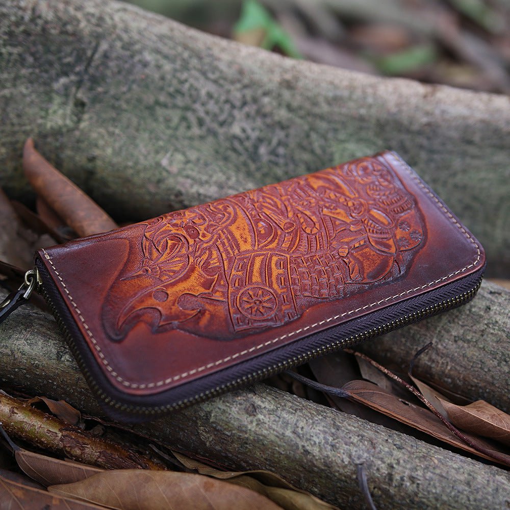 Top Layer Cowhide Men's Wallet Vintage Clutch - Zambeel