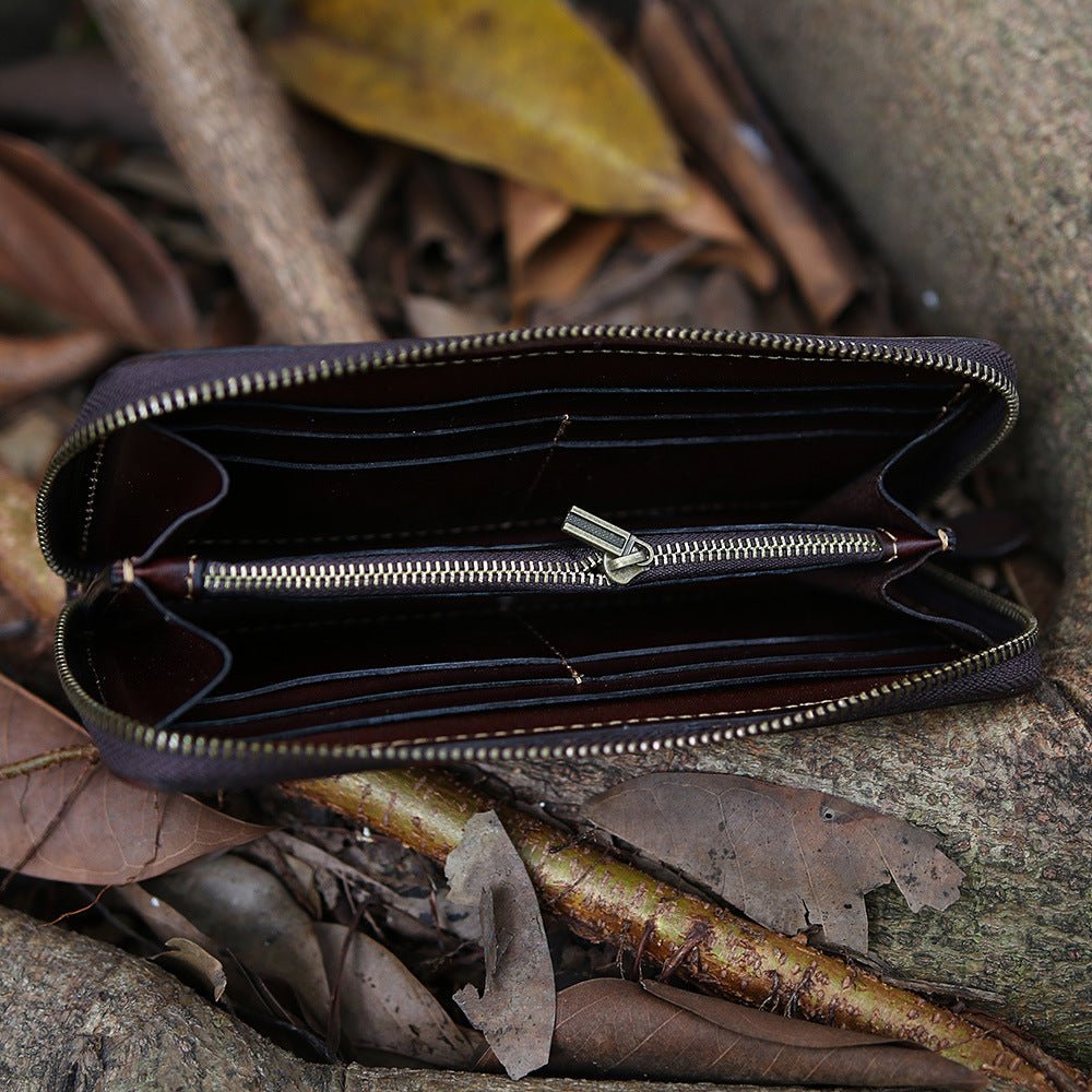 Top Layer Cowhide Men's Wallet Vintage Clutch - Zambeel