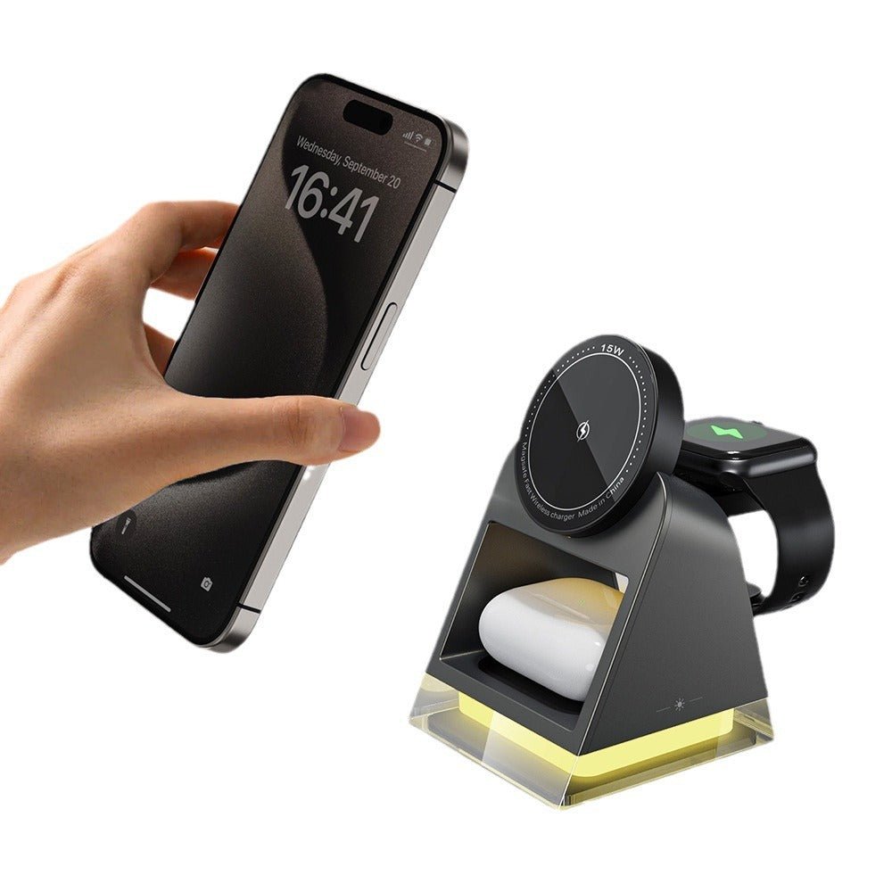 Touch Magnetic Three - In - One Wireless Charger - Zambeel