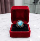 Turquoise Crystal Dome Statement Ring - Zambeel