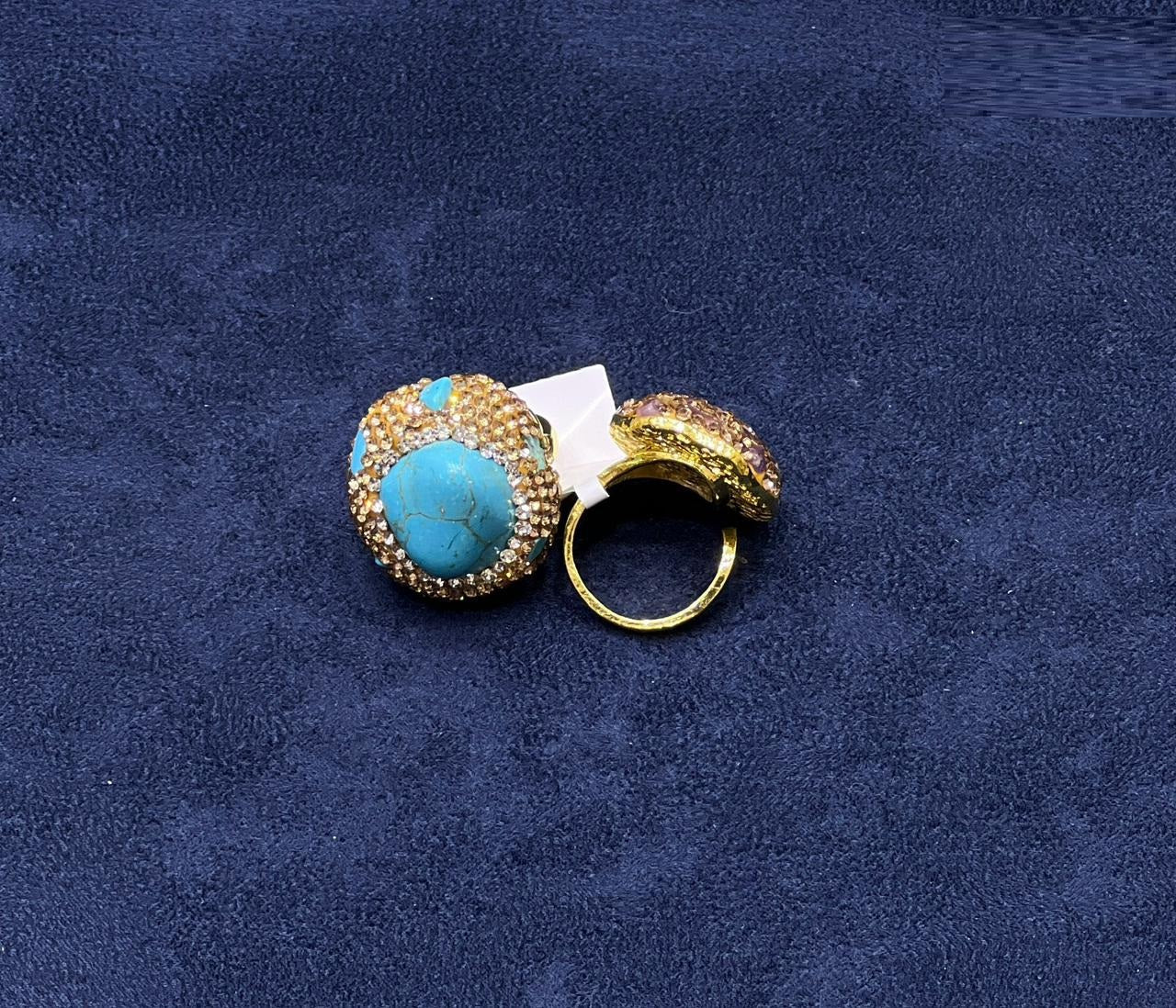 Turquoise Crystal Ring - Zambeel