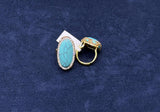 Turquoise Oval Crystal Statement Ring - Zambeel